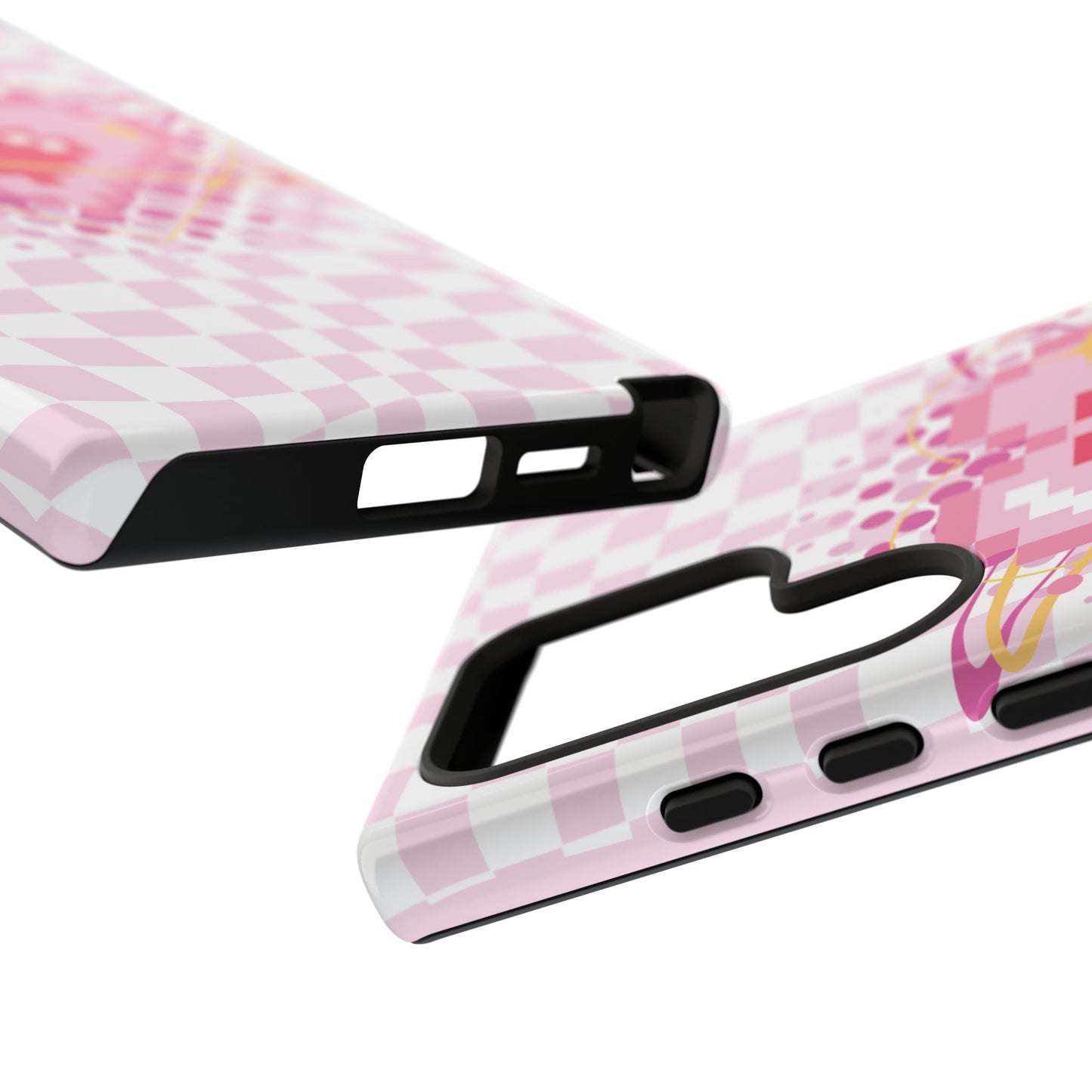 Pixel Heart Phone Case, Cute Phone Cover, Retro Gamer Gift, Valentine's Day Gift, Trendy Tech Accessory, Soft Pink Design