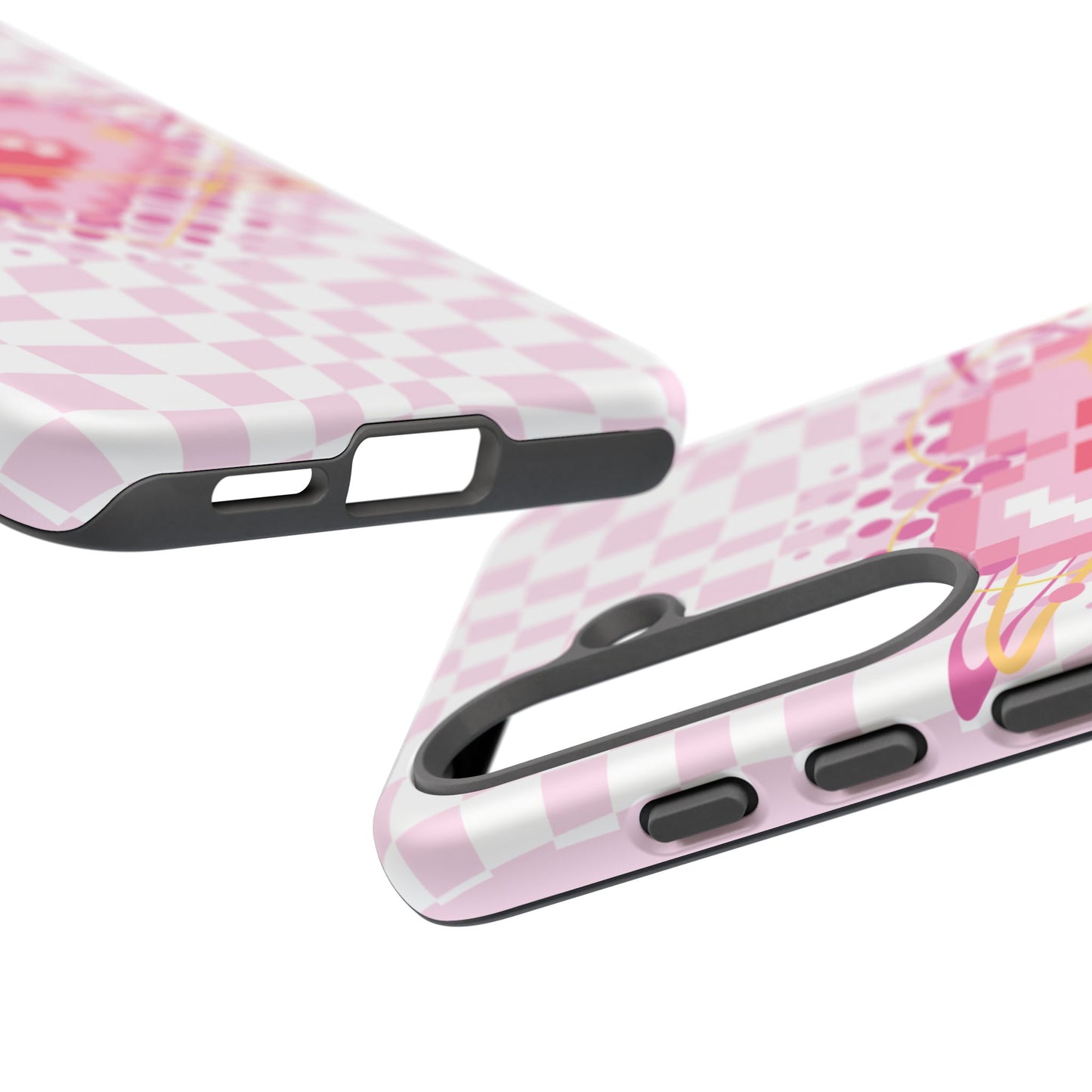 Pixel Heart Phone Case, Cute Phone Cover, Retro Gamer Gift, Valentine's Day Gift, Trendy Tech Accessory, Soft Pink Design