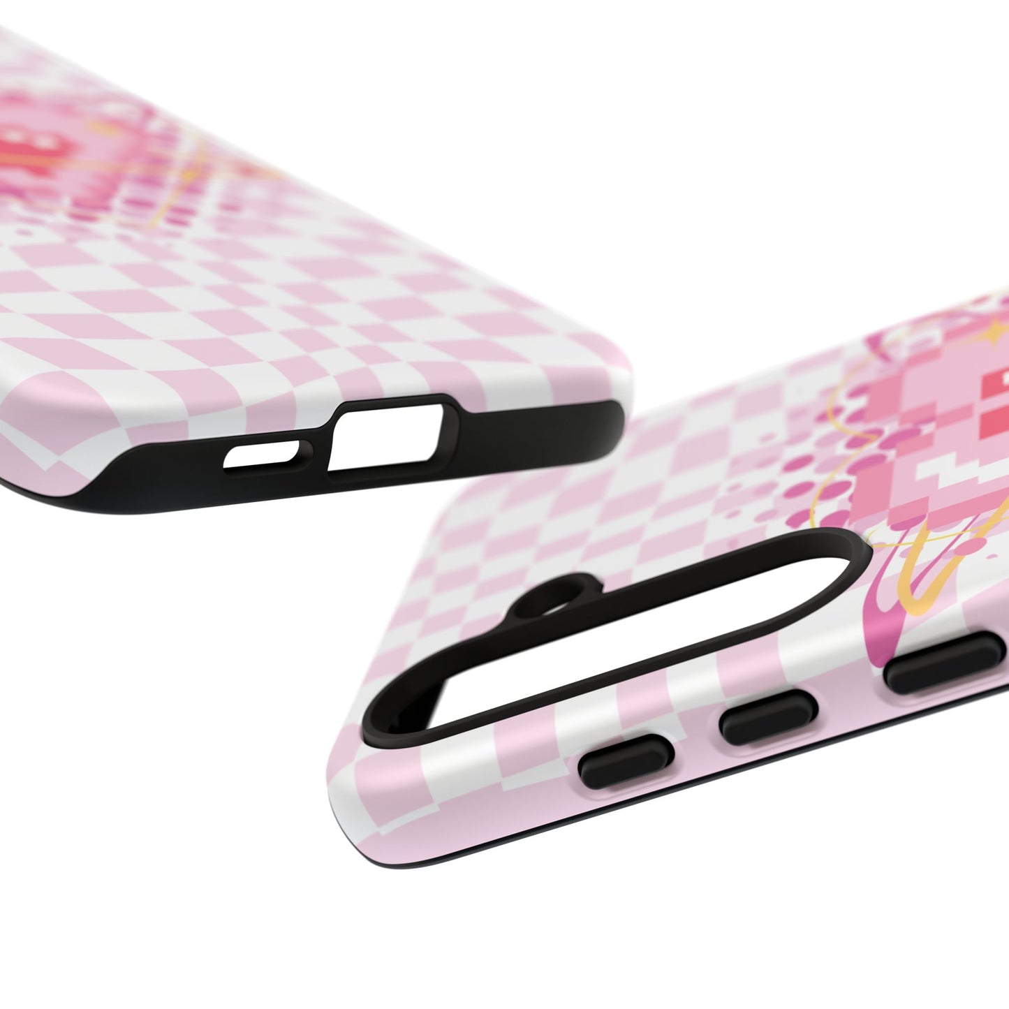 Pixel Heart Phone Case, Cute Phone Cover, Retro Gamer Gift, Valentine's Day Gift, Trendy Tech Accessory, Soft Pink Design