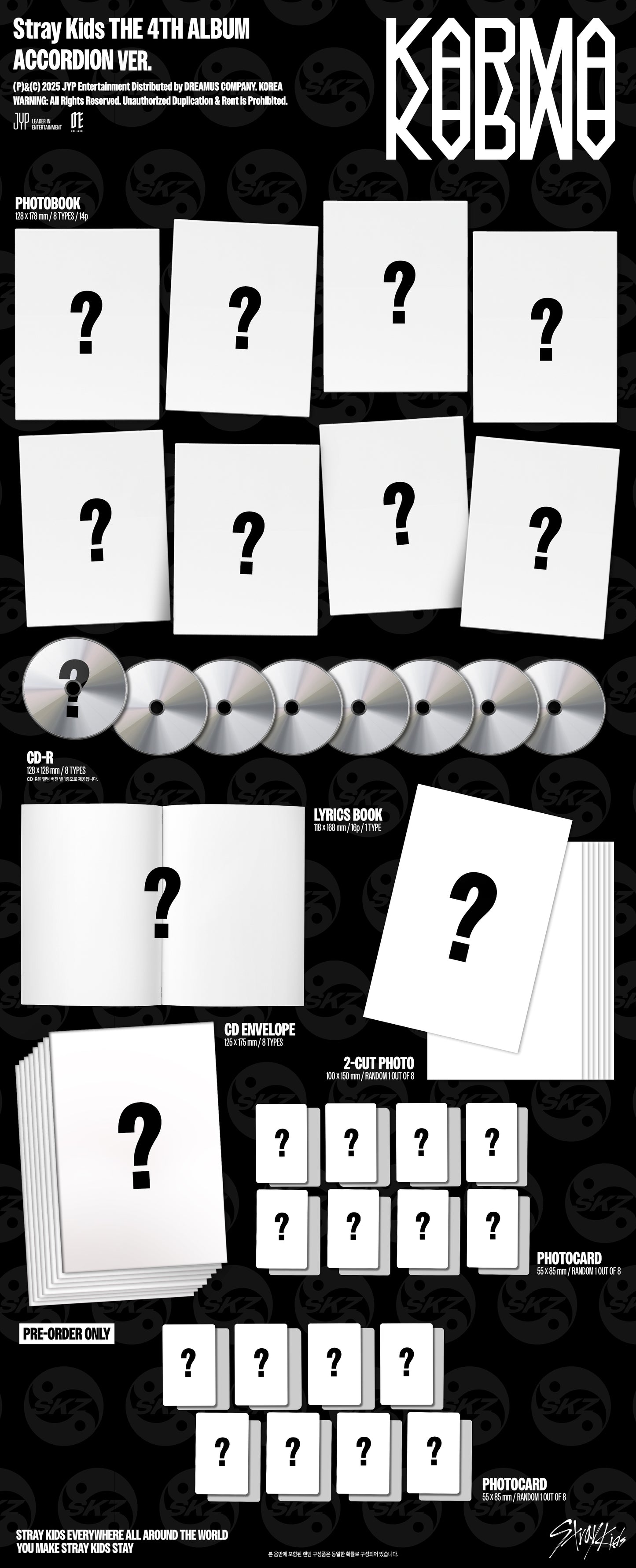 Stray Kids 4th Album KARMA - Accordion Ver - Random (Standard Ver, NO POB)