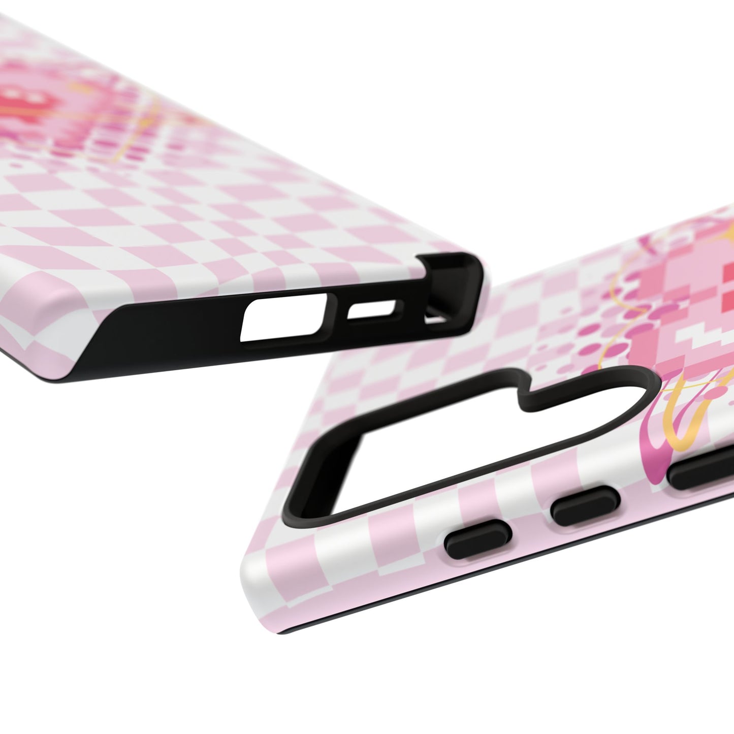 Pixel Heart Phone Case, Cute Phone Cover, Retro Gamer Gift, Valentine's Day Gift, Trendy Tech Accessory, Soft Pink Design