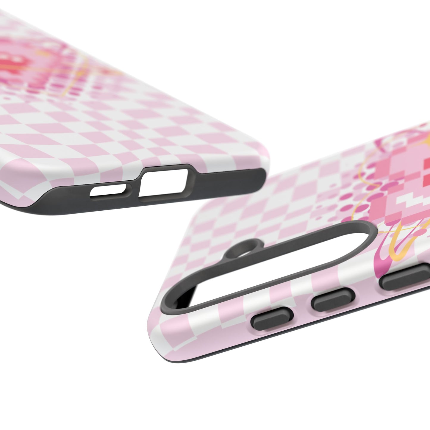 Pixel Heart Phone Case, Cute Phone Cover, Retro Gamer Gift, Valentine's Day Gift, Trendy Tech Accessory, Soft Pink Design