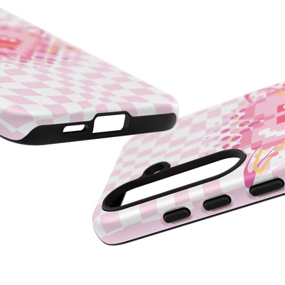 Pixel Heart Phone Case, Cute Phone Cover, Retro Gamer Gift, Valentine's Day Gift, Trendy Tech Accessory, Soft Pink Design