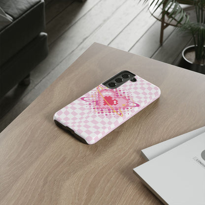 Pixel Heart Phone Case, Cute Phone Cover, Retro Gamer Gift, Valentine's Day Gift, Trendy Tech Accessory, Soft Pink Design